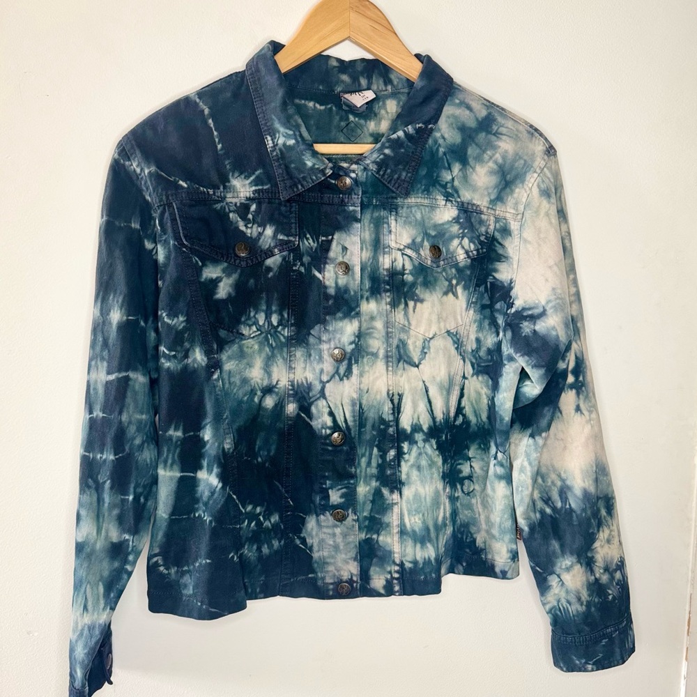 PrAna Women’s Tie Dye Denim Button Front Jean Jacket Small